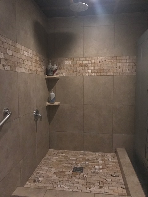shower, tiled, tile in shower, shower design